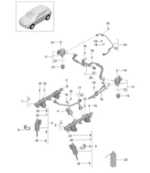 Kraftstoffsammelrohr / Hochdruckinjektor / Hochdruckpumpe (Modell: CTMA,CTM, CTLA,CTL, DCNA,DCN, DHKA,DHK) 95B.1 Macan 3.0L / 3.6L 2014-18