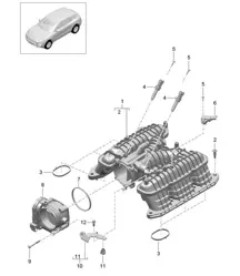 Ansaugluftverteiler / Drosselklappenadapter (Modell: CTMA,CTM, CTLA,CTL, DCNA,DCN, DHKA,DHK) 95B.1 Macan 3.0L / 3.6L 2014-18