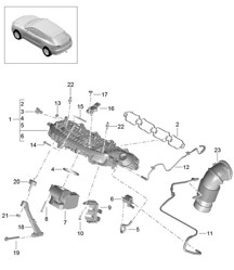 Collecteur d'admission / Adaptateur de papillon des gaz / Boîtier de guidage d'air (Modèle : CYNA,CYNB) 95B.1 Macan 2.0L 2014-18