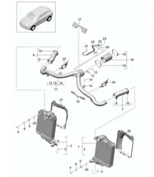 Intercooler/tubo di pressione (modello: CTMA,CTM, CTLA,CTL, DCNA,DCN, DHKA,DHK) 95B.1 Macan 3.0L / 3.6L 2014-18