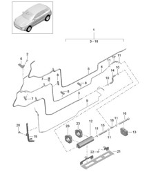 Système de carburant / Conduite de carburant / Dessous de caisse (Modèle : CDUD, CTBA, CTBB, CTBC) 95B.1 Macan 3.0L Diesel 2014-18