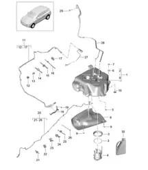 Exhaust gas treatment system (Model: CTBA,CTBB, CTBC+ PR:2G0,1E9) 95B.1 Macan 3.0L Diesel 2014-18
