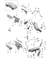 排气系统 / 废气涡轮增压器 / 催化转换器 / 氧传感器 (型号：CTMA、CTM、CTLA、CTL、DCNA、DCN、DHKA、DHK) 95B.1 Macan 3.0L / 3.6L 2014-18