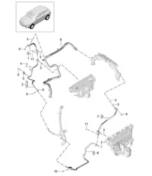 Coolant pipe for Exhaust gas turbocharger (Model: CTMA,CTM, CTLA,CTL, DCNA,DCN, DHKA,DHK) 95B.1 Macan 3.0L / 3.6L 2014-18
