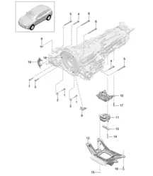 Befestigungsteile für Motor und Getriebe / Getriebeträger (Modell: CNCC,CNC, CYNA,CYPA, CYP,CYNB) 95B.1 Macan 2.0L 2014-18