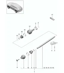 Eje de transmisión 95B.1 Macan 2014-18