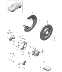 Disc brake / Rear axle 95B.1 Macan 2014-18
