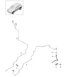 Conduite de frein / soubassement - CENTRE, ARRIÈRE - 95B.1 Macan 2014-18