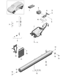 Adaptive suspension / Compressor / Pressure accumulator / Control unit (PR:1BK) 95B.1 Macan 2014-18