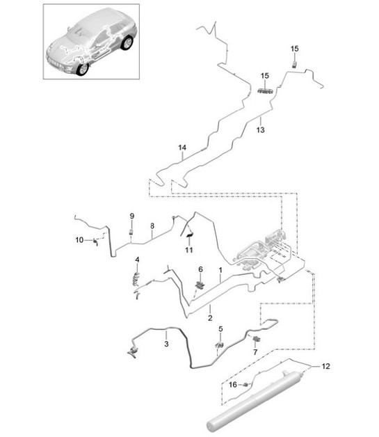 Adaptieve ophanging / drukleiding / SAUGLEITUNGEN (PR:1BK) 95B.1 Macan 2014-18