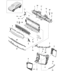 载体 / 冷却剂冷却器 / 空气导向器和锁载体 95B.1 Macan 2014-18