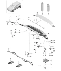 Rear lid 95B.1 Macan 2014-18
