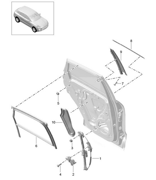 Diagram 804-040 Porsche Macan S Benziner 3.0L V6 340 PS Karosserie