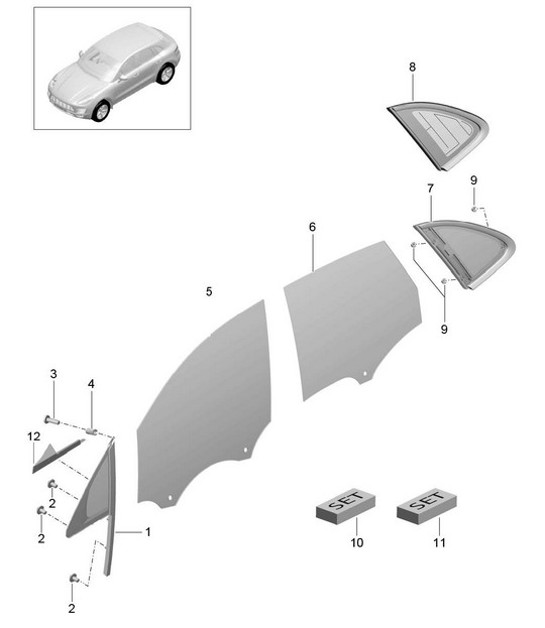 Diagram 805-005 Porsche 957 Cayenne 3.6L 2007-10 Body