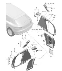 饰件 / 用于行李箱 / D 柱 - 侧面 - 95B.1 Macan 2014-18