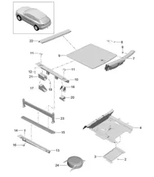 Molduras / Para maletero / Accesorios / Sistema de maletero 95B.1 Macan 2014-18