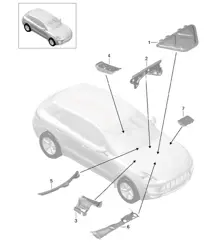 Ammortizzatore / Parte anteriore / Copertura 95B.1 Macan 2014-18
