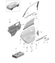Zubehör Türverkleidung HINTEN 95B.1 Macan 2014-18
