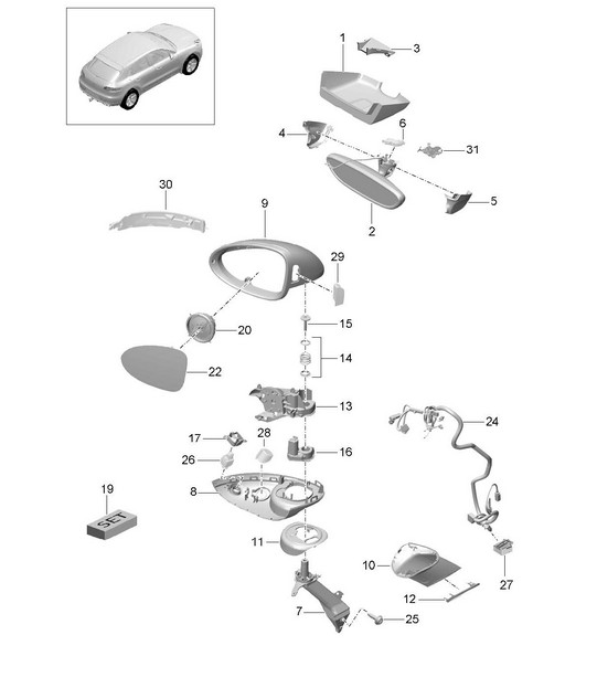 Interior mirror / Exterior mirror / Accessories (PR:6FG) 95B.1 Macan 2014-18