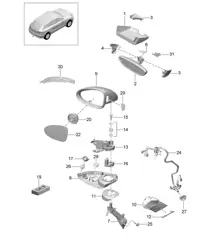 车内后视镜 / 车外后视镜 / 配件 (PR:6FG) 95B.1 Macan 2014-18