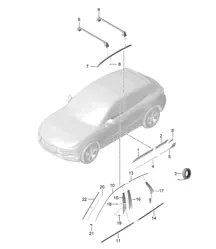 Trim doors / Roof rail 95B.1 Macan 2014-18