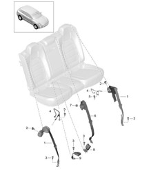 Cintura di sicurezza a tre punti / Chiusura cintura - POSTERIORE - 95B.1 Macan 2014-18