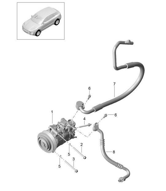 压缩机/空调 R134A (PR:KK1) 95B.1 Macan 2014-18