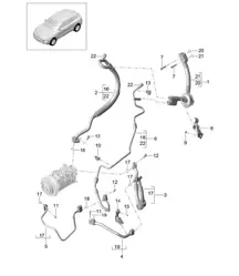 Circuito frigorifero R134A (Modello: V6 TDI PR:KK1,D1V, D51,D43,DD7) 95B.1 Macan 3.0L V6 TDI >>2017