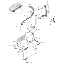 Circuito frigorifero R134A (Modello: V6 BT PR:KK1,DU0, DU1,D4A) 95B.1 Macan 3.0L / 3.6L V6 BT >>2017