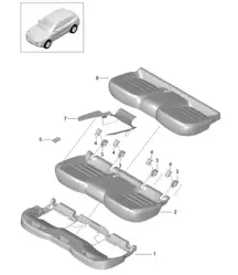Parte in schiuma / Coprisedile / Cuscino sedile 95B.1 Macan 2014-18
