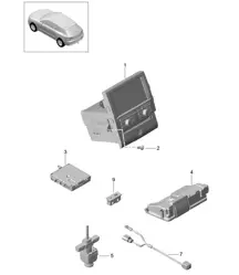 Bedieningspaneel / Navigatiesysteem / Radio-unit / Ontvangerunit voor TV-ontvangst / microfoon / Camera 95B.1 Macan 2014-18