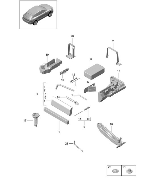 Diagram 001-000 Porsche 968 (1992-1995) Accessories & others 