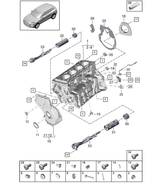 Diagram 101-120 Porsche Macan (95B) MK2 2019-2021 Engine