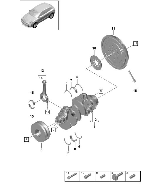 Diagram 102-000 Porsche Macan (95B) MK2 2019-2021 Engine