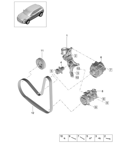 Diagram 102-220 Porsche Macan (95B) MK2 2019-2021 Engine