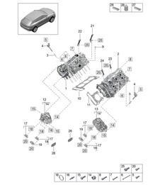 Cylinder head - Model: DLZ,DLZB, DGR,DGRB,DGRC - 95B (II / III) Macan 2.9L / 3.0L 2019 - 2024