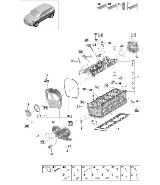 Diagram 103-020 Porsche Macan (95B) MK2 2019-2021 Engine