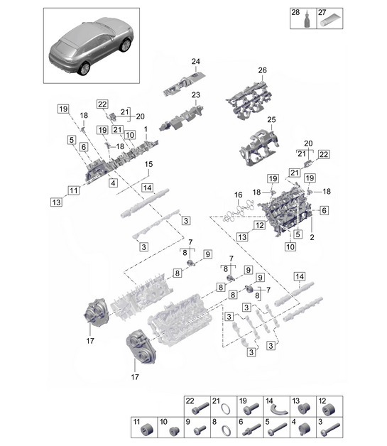 Diagram 103-050 Porsche Macan (95B) MK2 2019-2021 Engine