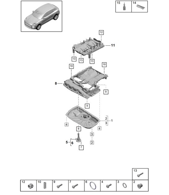 Diagram 104-050 Porsche Macan (95B) MK2 2019-2021 Engine