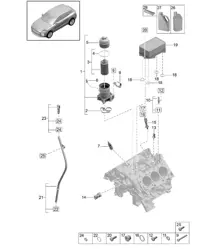 Filtre à huile / Console / Refroidisseur d'huile - Modèles : DLZ, DLZB, DGR, DGRB, DGR, DGRC - 95B (II / III) Macan 2.9L / 3.0L 2019 - 2024