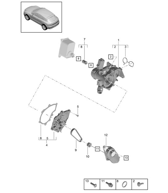 Diagram 105-010 Porsche Macan (95B) MK2 2019-2021 Engine
