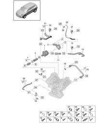 Coolant cooling system - Model: DLZ,DLZB, DGR,DGRB, DGR,DGRC - 95B (II / III) Macan 2.9L / 3.0L 2019 - 2024