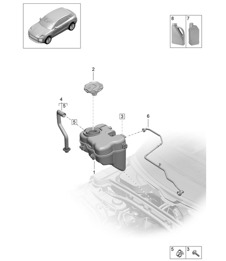 Coolant expansion tank / Coolant additive - PR:L0L (Left-Hand drive) +GP2 - 95B (II / III) Macan 2019 - 2024 