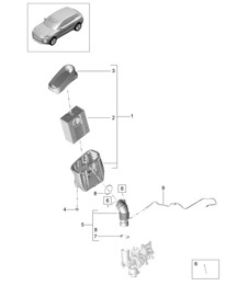 Air filter element / Air filter housing - PR:T2B - 95B (II / III) Macan 2.0L 2019 - 2024
