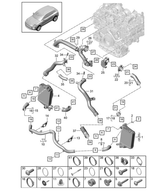 Diagram 107-205 Porsche Macan (95B) MK2 2019-2021 Engine