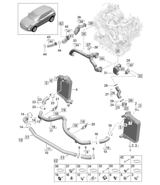 Diagram 107-210 Porsche Cayman 987C / 981C (2005-2016) Engine