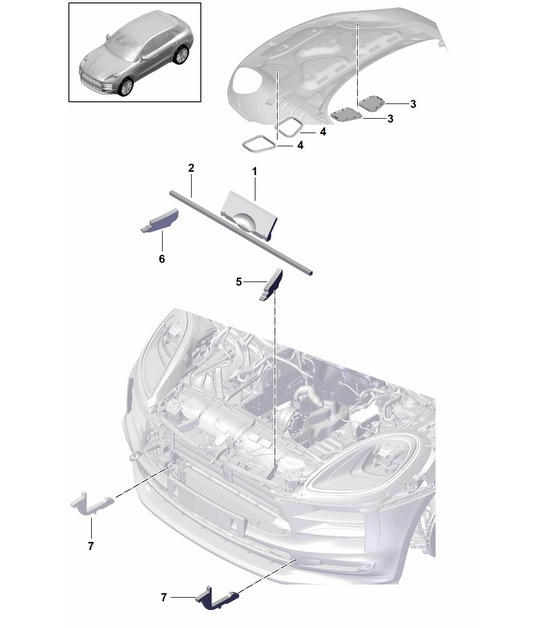 Diagram 107-225 Porsche Macan (95B) MK2 2019-2021 Engine