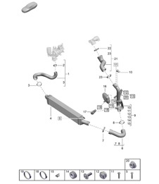 Charge air cooler - PR:T2G - 95B (II / III) Macan 2.0L 2019 - 2024