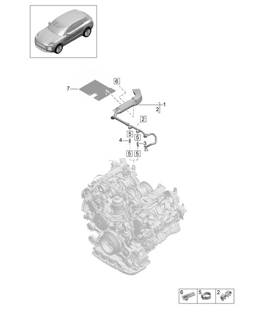 Diagram 107-300 Porsche Macan (95B) MK2 2019-2021 Engine