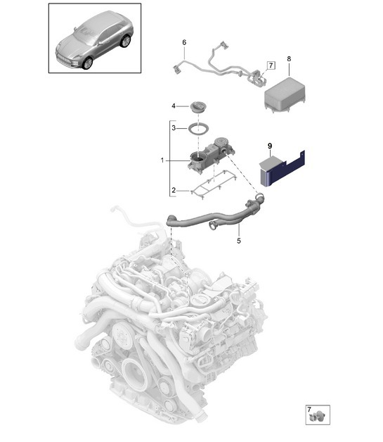 Diagram 107-350 Porsche Macan (95B) MK2 2019-2021 Engine